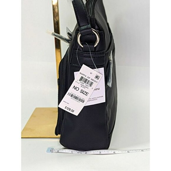 Giani Bernini Women's Black Nappa Leather Front Zip Crossbody (MSRP $130) - Picture 6 of 10